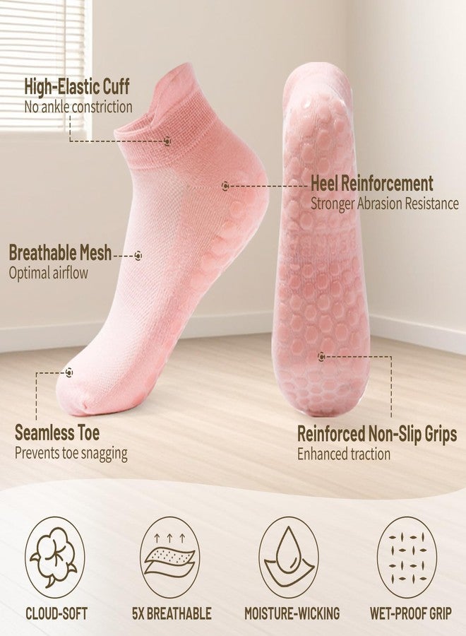 Bearbay Pilates Socks for Women - Non Slip Grip Socks for Yoga, Barre, Hospital, Barefoot - Image 3